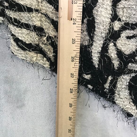 Mirror Image Cardigan Womens 1X Black Ivory Eyelash Knit Button Langenlook Artsy - Picture 11 of 11